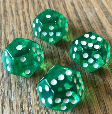 Clear Green with White Pips