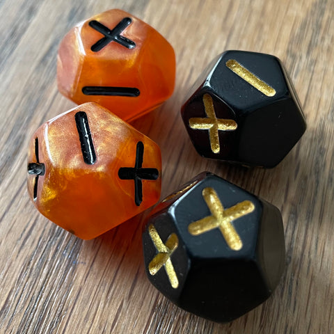 12-sided Fate Dice (both colors)