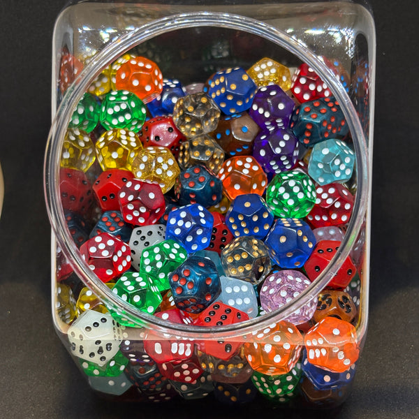 Plasic jar of 200 DoubleSIx Dice.