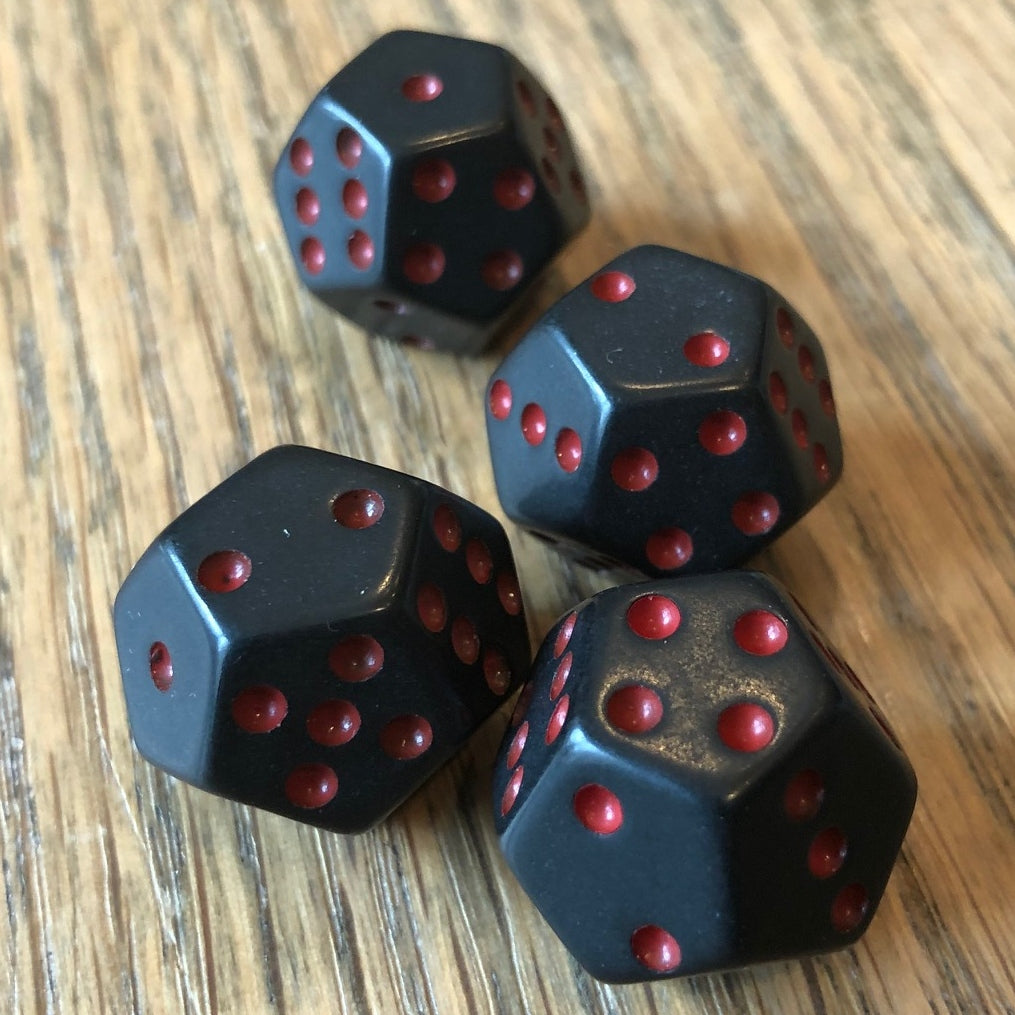 Matte Black with Dark Red Pips (4-pack; Limited Edition)