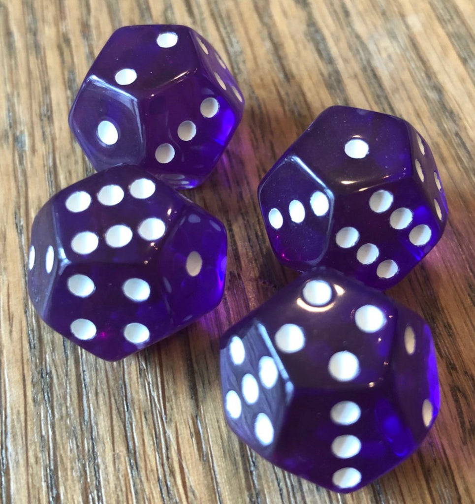 Clear Purple with White Pips (4-pack)